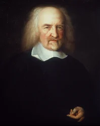 Portræt af Thomas Hobbes. Engelsk filosof. (1588-1679) - maleri af John Michael Wright. London National Portrait Gallery