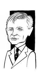 Daniel Craig karikatur, engelsk skuespiller: b
