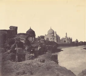 Taj Mahal fra øst, ca. 1858-1862 (foto)
