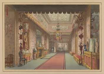 Chinese Gallery As It Was, Plate XV i Illustrationer af Hendes Majestæts Palads i Brighton ...