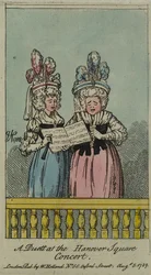 En duet ved Hannover Square-koncerten, 1788 (ætsning og wc)