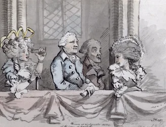 Karikatur af publikum ved Commemoration of Handel i Westminster Abbey, 1787 (blæk og akvarel)