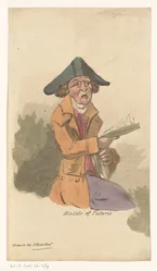 Mand på en maleri auktion Ved salg af billeder (titel på objekt)