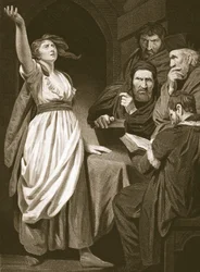 Joan of Arc erklærer sin mission, indgraveret af T. Holloway, illustration fra David Humes 