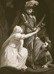The Seizing of Mortimer, indgraveret af J. Fittler, illustration fra David Humes 