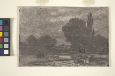 Marshy Landscape (ætsning og monoprint)