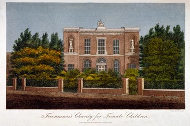 Frimurernes velgørenhedsskole for piger, Westminster Bridge Road, Lambeth, London, 1814