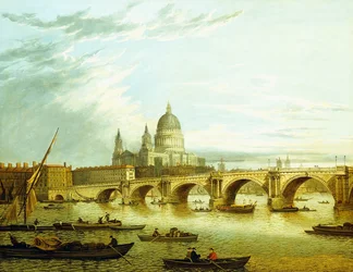 Udsigt over Blackfriars Bridge med Saint Paul