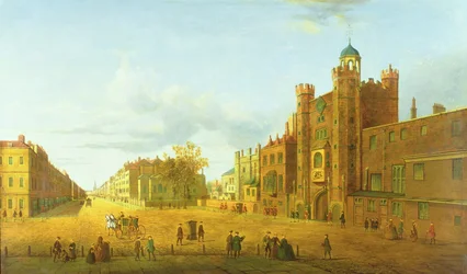 Udsigt over St. James" Palace, Looking Beyond Down Pall Mall, begyndelsen af det 19. århundrede