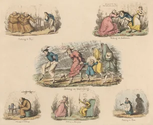 Sæt med fire: meget vrøvl om ingenting eller illustrationer af ordsprog