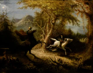 Den hovedløse rytter forfølger Ichabod Crane