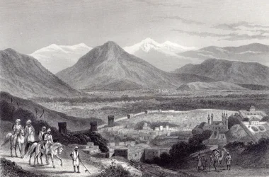 Cabul fra Bala Hissar, graveret af J. Stephenson, ca. 1870