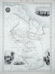 British Guyana, fra en serie af verdenskort udgivet af John Tallis & Co., New York og London