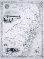 New South Wales, fra en serie af verdenskort udgivet af John Tallis & Co., London og New York