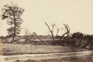 Extreme Line of Confederate Works, Cold Harbor., april 1865 (albumintryk monteret på vævet papir)