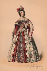 Emily hertuginde af Beaufort i kostume til dronning Victorias Bal Costumé, 12. maj 1842, 1843.