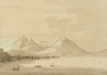 Comosøen (blyant og vask på papir) (par af 111238)