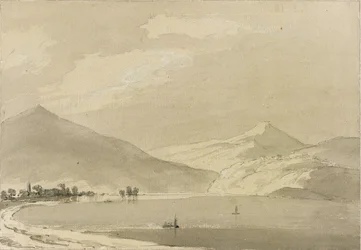 Comosøen (blyant og vask på papir) (par 111239)