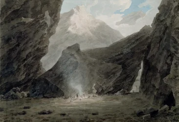 Nær Chiavenna in the Grisons, ca. 1779 (akvarel, sort blæk og vask over grafit på lagt papir)