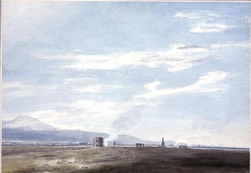 Gravrester i Campagna nær Rom, ca. 1783 (akvarel over blyant på papir)