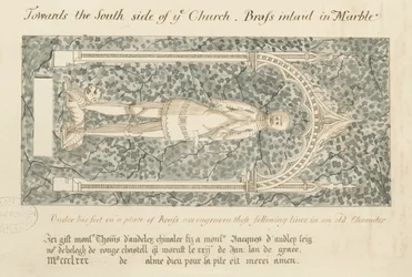 Audley Monuments - "Thomas de Audley": pen og vask tegning, nd [?19.
