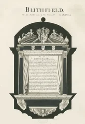 Tablet i Blithfield Church - Sir Hervey Bagot, Bart.: sepia-tegning, nd [?19th cent] (tegning)