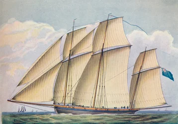 Bevæbnet Lugger tæt trukket med alle sejlsæt, 1825
