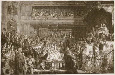 Frifindelsen af de syv biskopper, 1688, illustration fra 