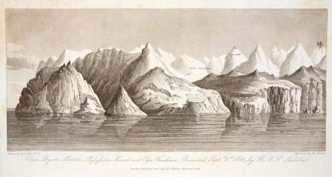 Cape Byam Martin, Pofsefsion Mount og Cape Fanshawe, opdaget 1. september 1818 af HMS Isabella, illustration fra 