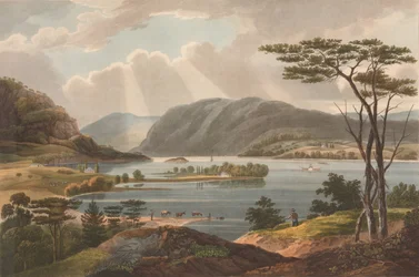 Udsigt fra Fishkill ser til West-Point nr. 15 af Hudson River Portfolio, 1825.