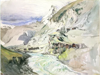 En alpedal: Matterhorn i det fjerne