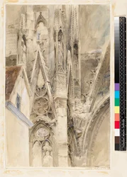 Indgang til South Transept af Rouen Cathedral, 1854