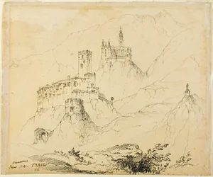 Fæstninger i Tyrol, nær Mals (recto); Slot i Lenzburg (verso)