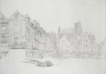 Study for Detail of the Market-Place, Abbeville, september - oktober 1868