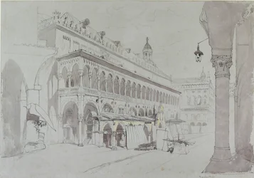 Palazzo della Ragione og Piazza delle Erbe, Padua, maj 1841
