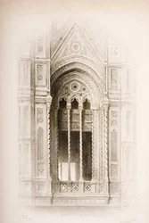 Tracery fra Campanile of Giotto, Firenze, fra `The Seven Lamps of Architecture