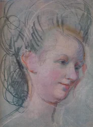 Skitse af en dames hoved, c1791