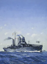 HMS Campania (gouache på papir)
