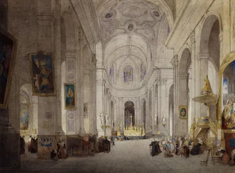 Det indre af St. Sulpice-kirken, Paris,