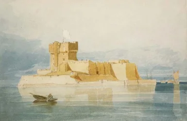 No.1477 Fort St. Marcouf, nær Quineville, i Rade de la Hougue, Normandiet
