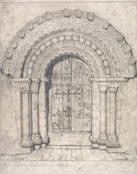 Den nordlige døråbning i Hales Church, Norfolk