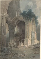 Den østlige ende af Rievaulx Abbey, Yorkshire