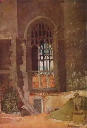 Vindue mellem St. Andrews Hall og den hollandske kirke, Norwich, c1908