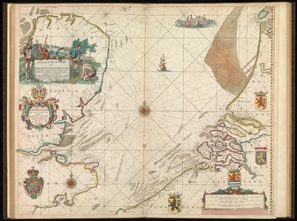 Et kort over Englands, Flanderns og Hollands kyster, ca. 1672 (tryk)