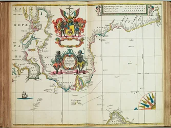 Et kort over kysterne fra Landsend i England til Cape Bona Esperanca