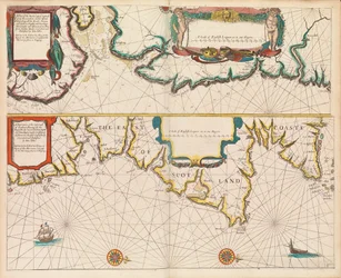 Den engelske lods, den første bog: beskrivelse af den nordlige navigation, ca. 1671 (papir)