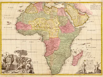 Afrika, fra moderne geografi, ca. 1725
