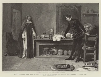 Illustrerer den nye historie af H Rider Haggard med titlen Montezumas datter