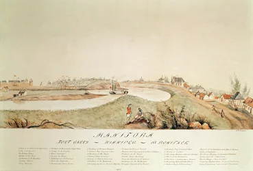 Manitoba, viser en handelsstation fra Hudson Bay Company, 1871