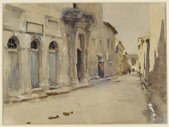 A Street in Spain (akvarel over grafit med strejf af kropsfarve)